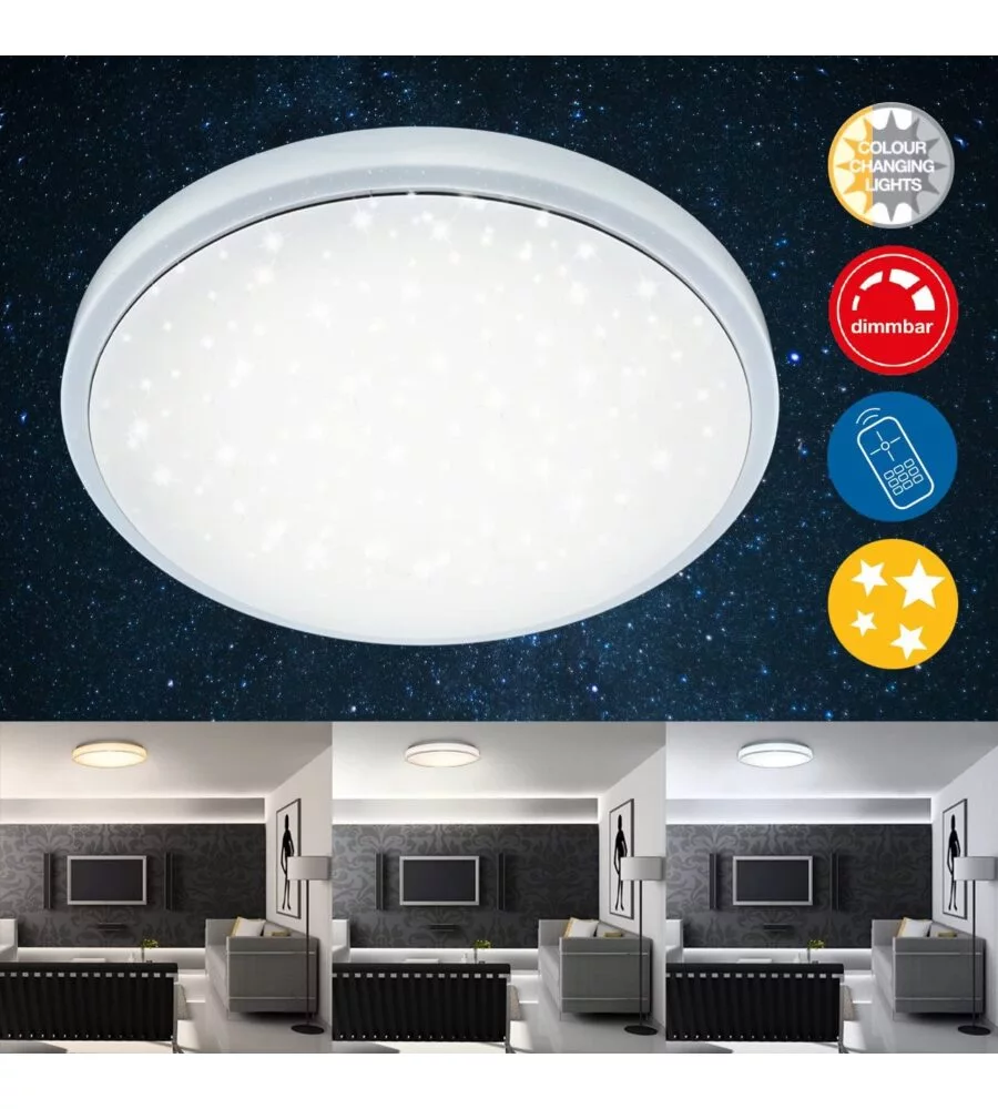 PLAFONIERA LED "CIELO STELLATO" CON TELECOMANDO, 1920 LM